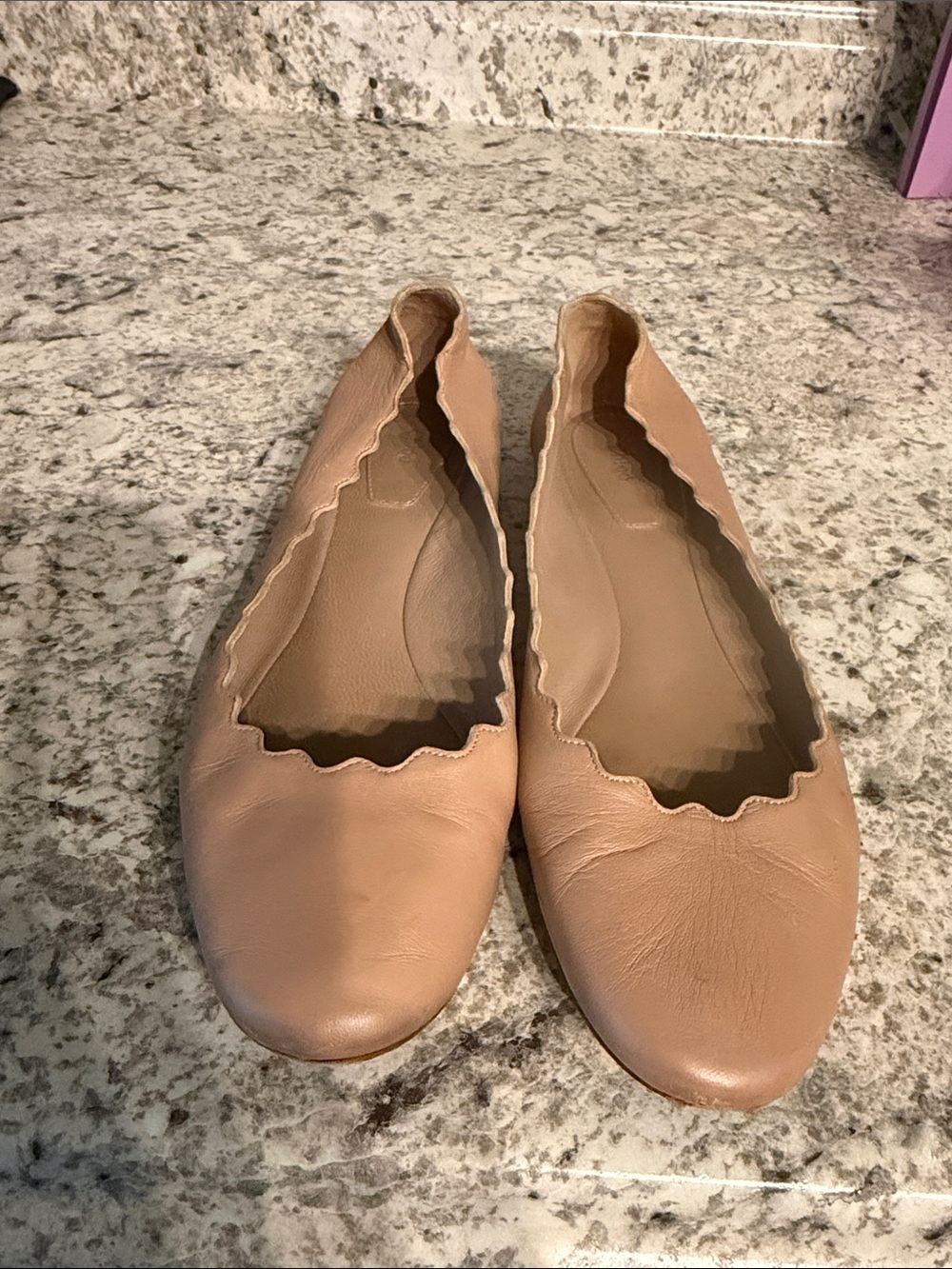 Chloe nude scalloped ballet flat - Picture 2 of 6
